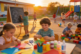 niños jugando y realizando actividades